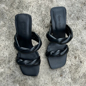 Open Edit  Black Remmy Twist Sandal, Size 6.5